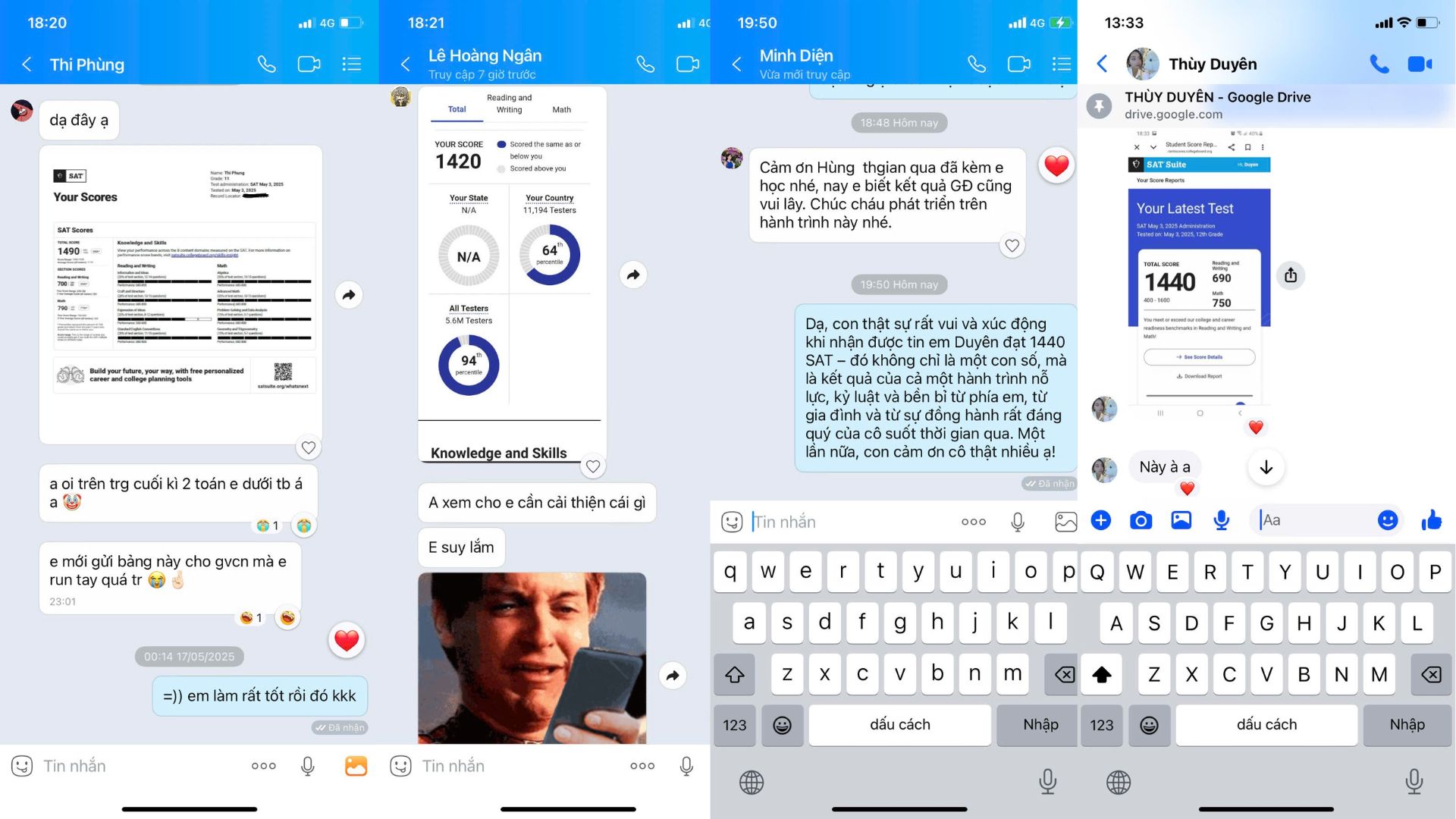 Học viên đạt điểm cao sau khóa học PRE-SAT